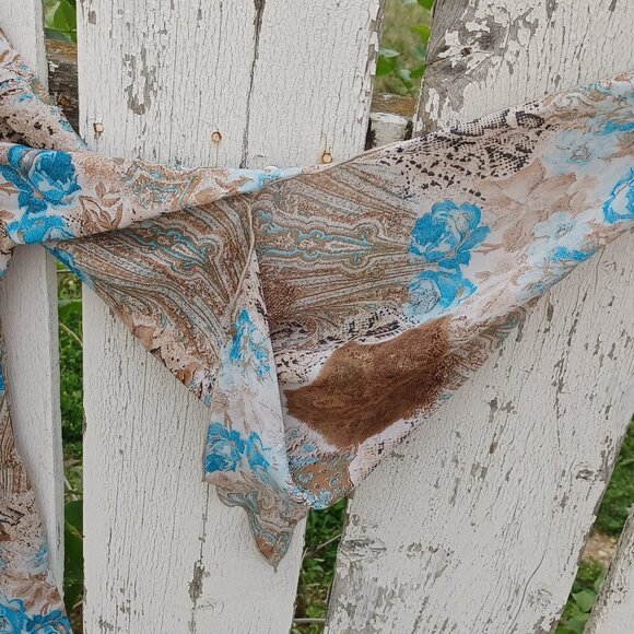 MXM Brown and Blue Patterned Blouse - Picture 9 of 9